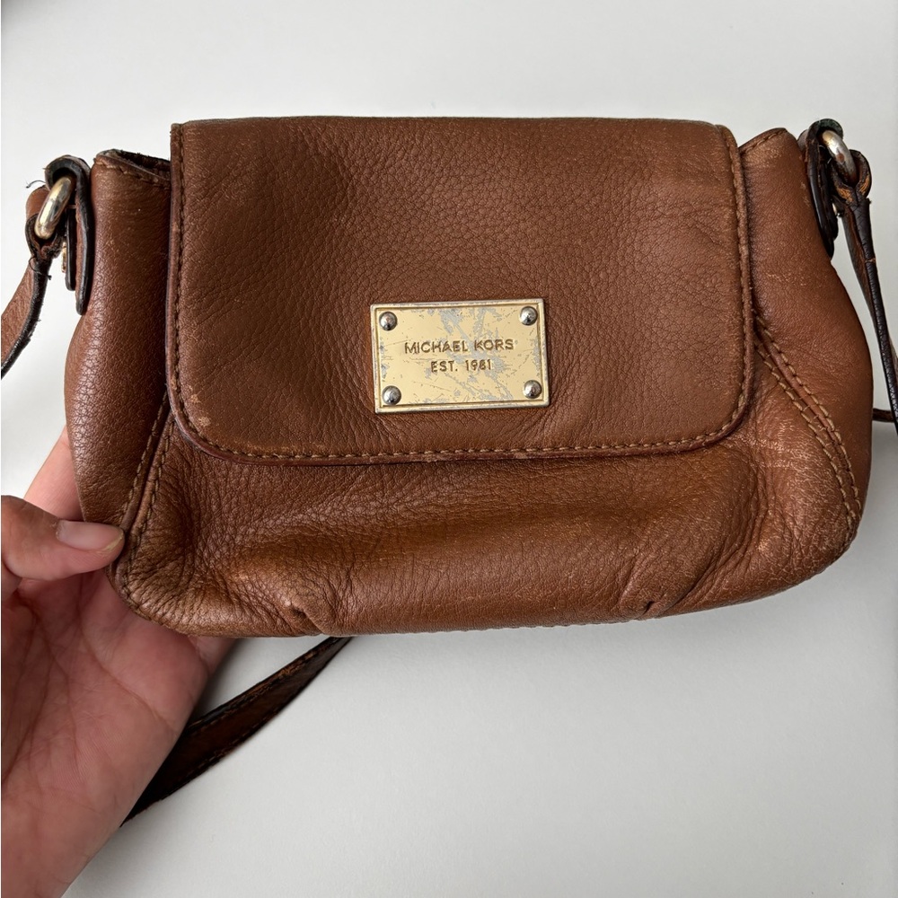 Michael Kors Tan Leather Crossbody Bag
